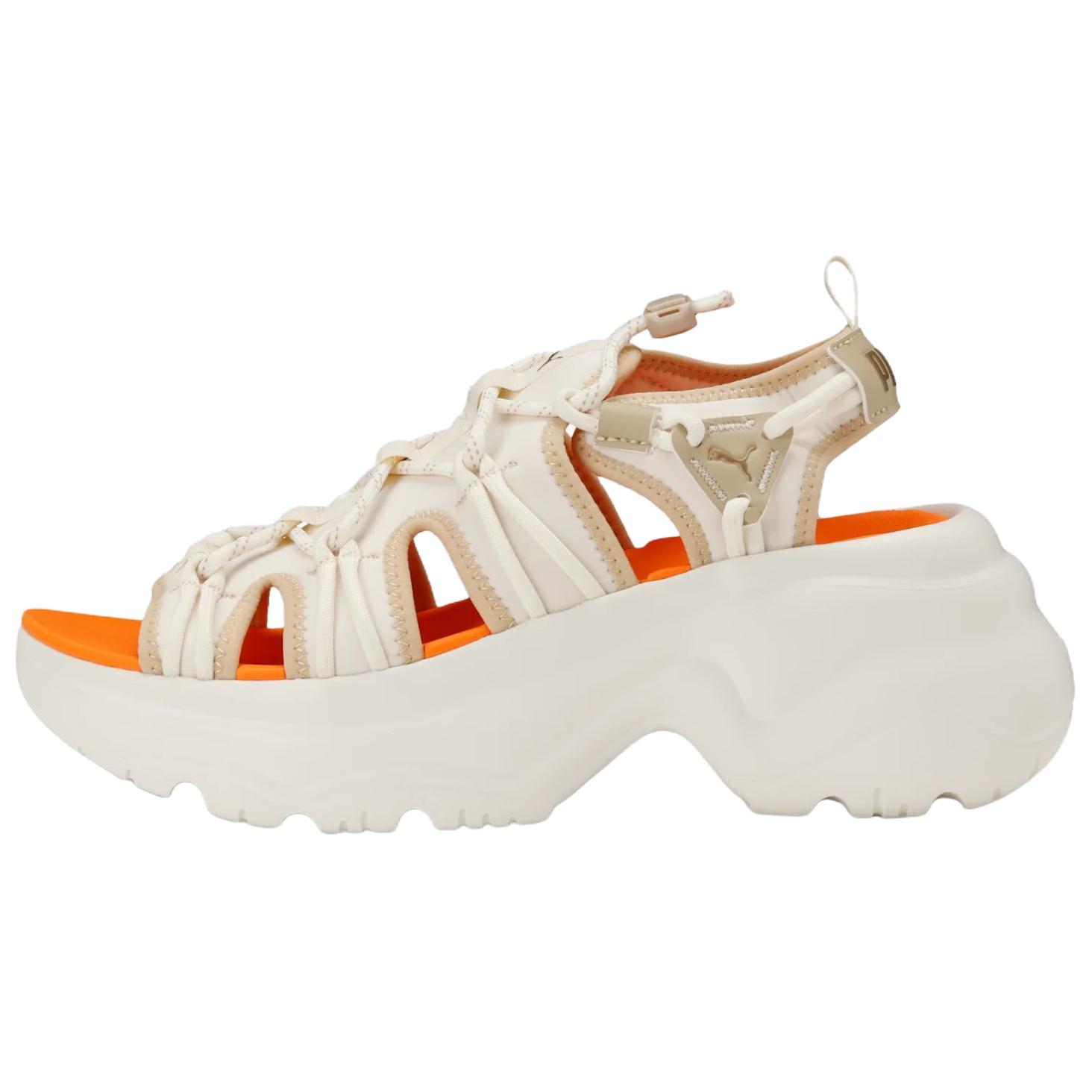 PUMA Cilia Wedge Beach Sandals Women's White Orange