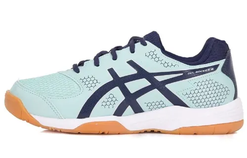 Asics Gel-Rocket 8 Comfortable Indoor Volleyball Shoes Wear-Resistant Low-Top Training Shoes Women's Light Blue