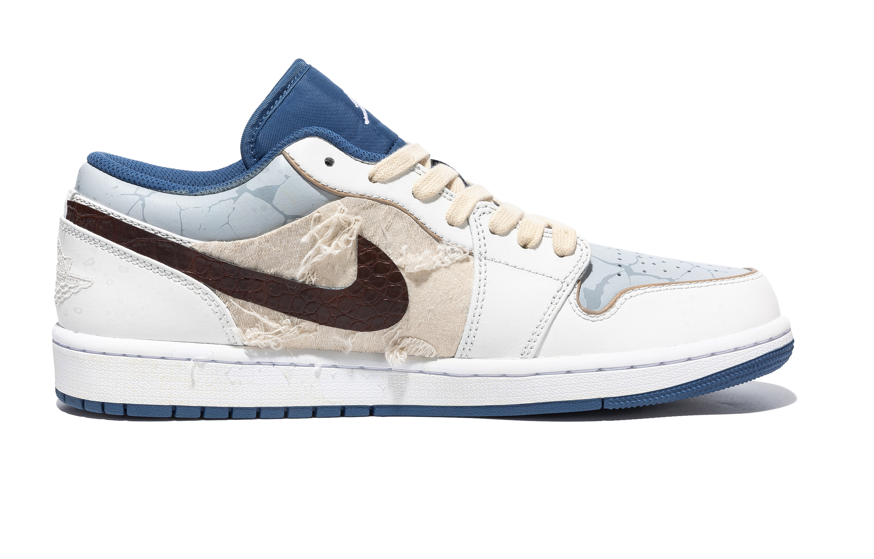 Jordan Air Jordan 1 Wave Blue Navigator Slip Resistant Abrasion Resistant Slip Resistant Abrasion Resistant Low top