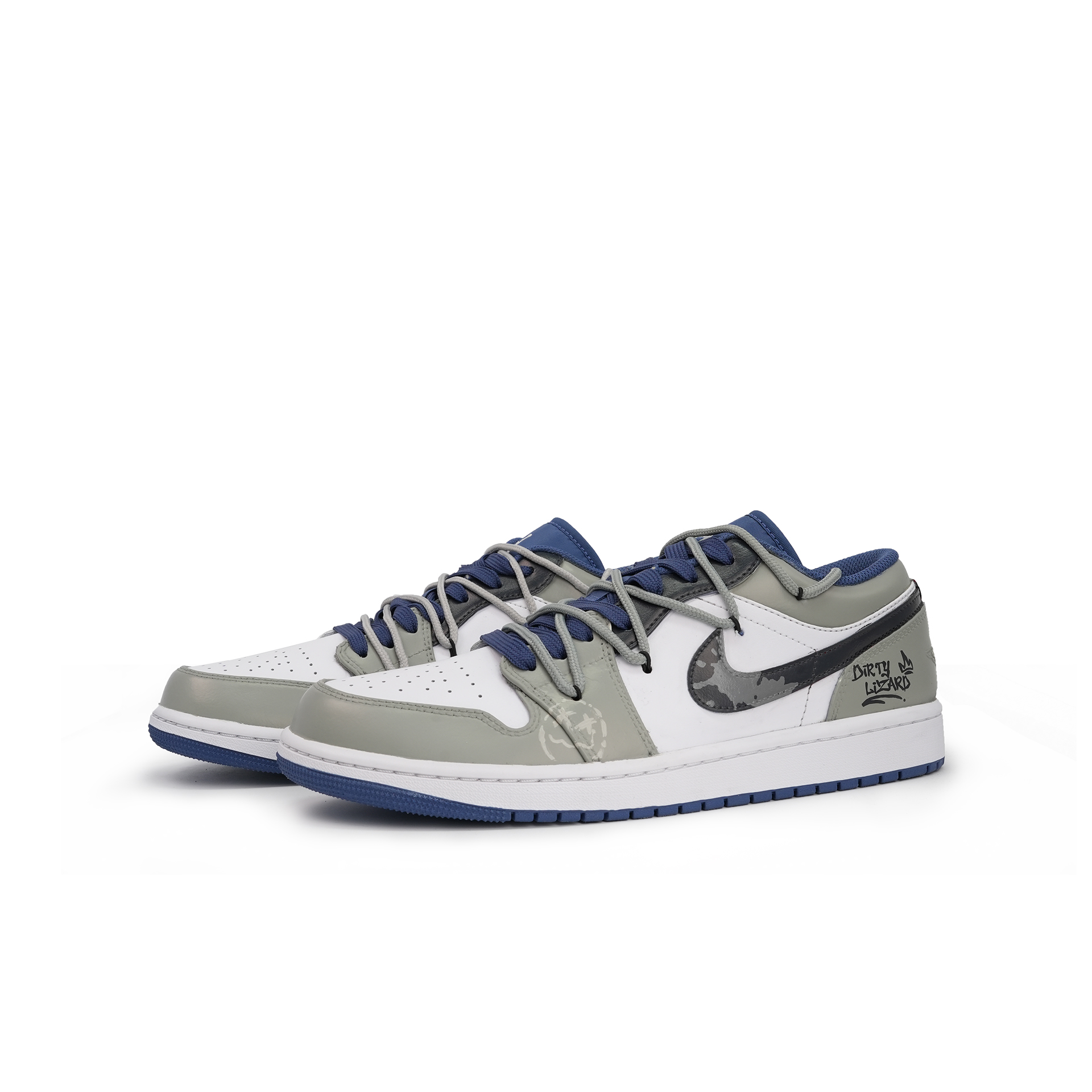 Jordan Air Jordan 1 Abrasion Resistant Slip Resistant Low top Vintage Basketball Shoes Men’s Green White