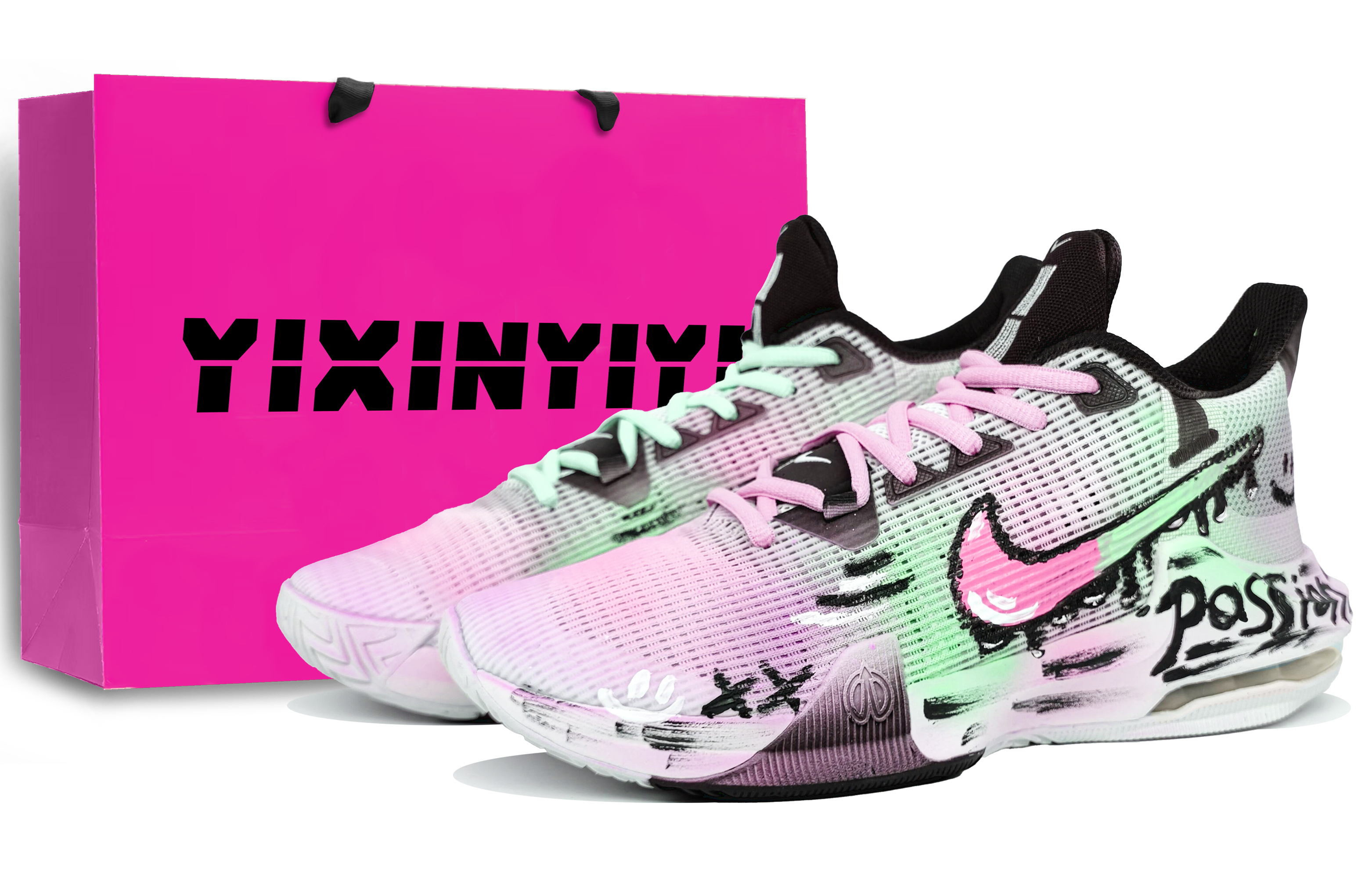 Nike Air Max Impact 3 Slip Resistant Abrasion Resistant Low top Basketball Shoes Men’s Pink Cyan