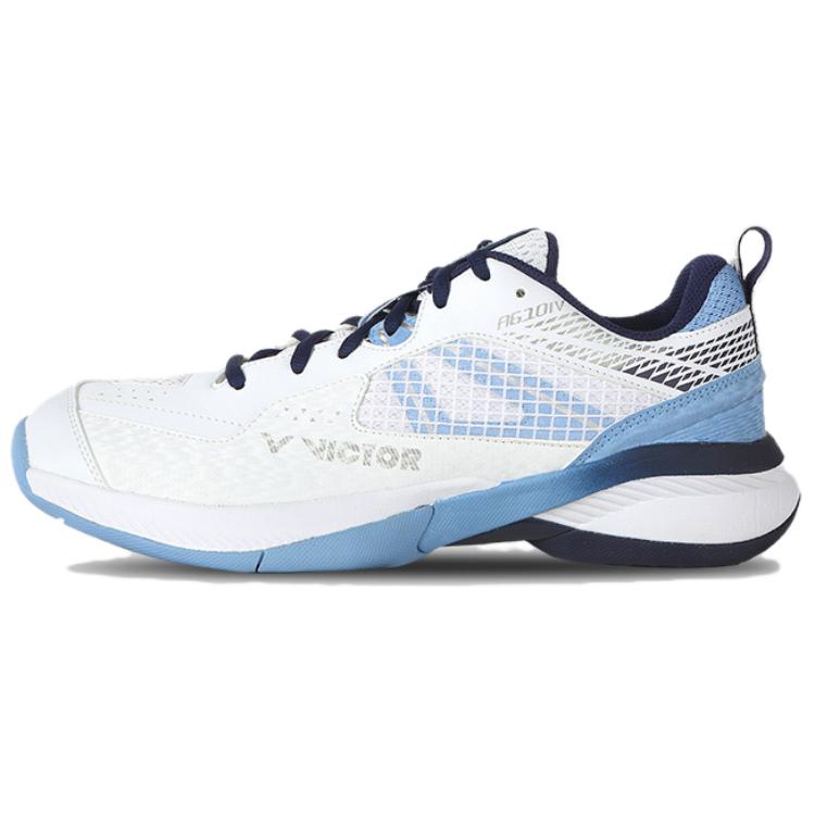 VICTOR Versatile Cushioning, Wear Resistant Low top Badminton Shoes Unisex White Blue