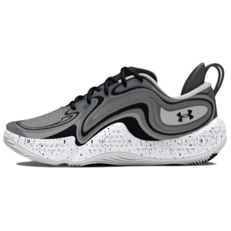 Under Armour UA Spawn 6 Slip Resistant Abrasion Resistant Low top Basketball Shoes Unisex Black Gray