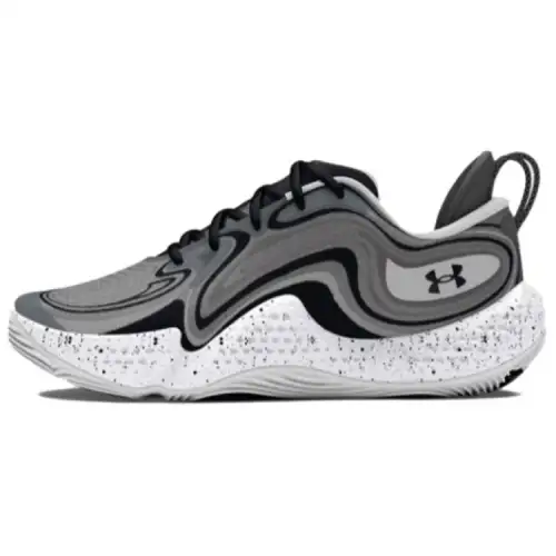 Under Armour UA Spawn 6 Slip Resistant Abrasion Resistant Low top Basketball Shoes Unisex Black Gray