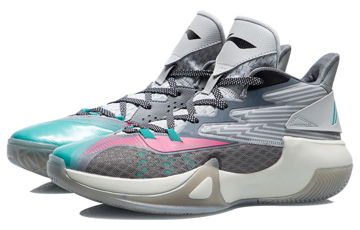 Li Ning Swift Wind Cushioning Slip Resistant Mid top Basketball Shoes Men’s Shark Gray