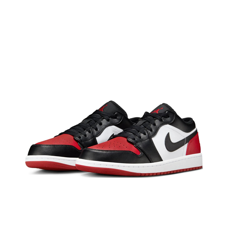 Jordan Air Jordan 1 Slip Resistant Low top Vintage Basketball Shoes Unisex Bred Toe