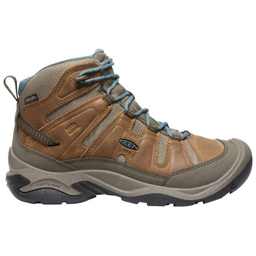 Keen Circadia Slip Resistant Waterproof Non Slip And Waterproof High top Hiking Shoes Women’s Brown Gray