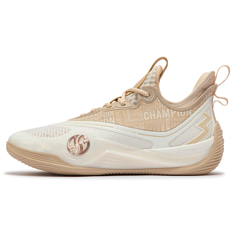 361° Zen 6 Basketball Shoes Men’s Low Top Feather White/Champagne Gold