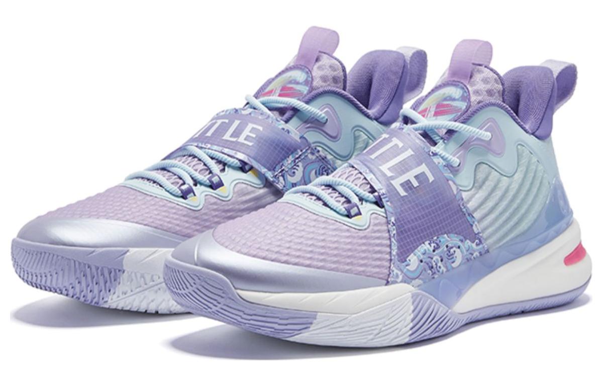 QIAODAN Basketball Shoes Men’s Mid Top Steam Purple/Powder Blue
