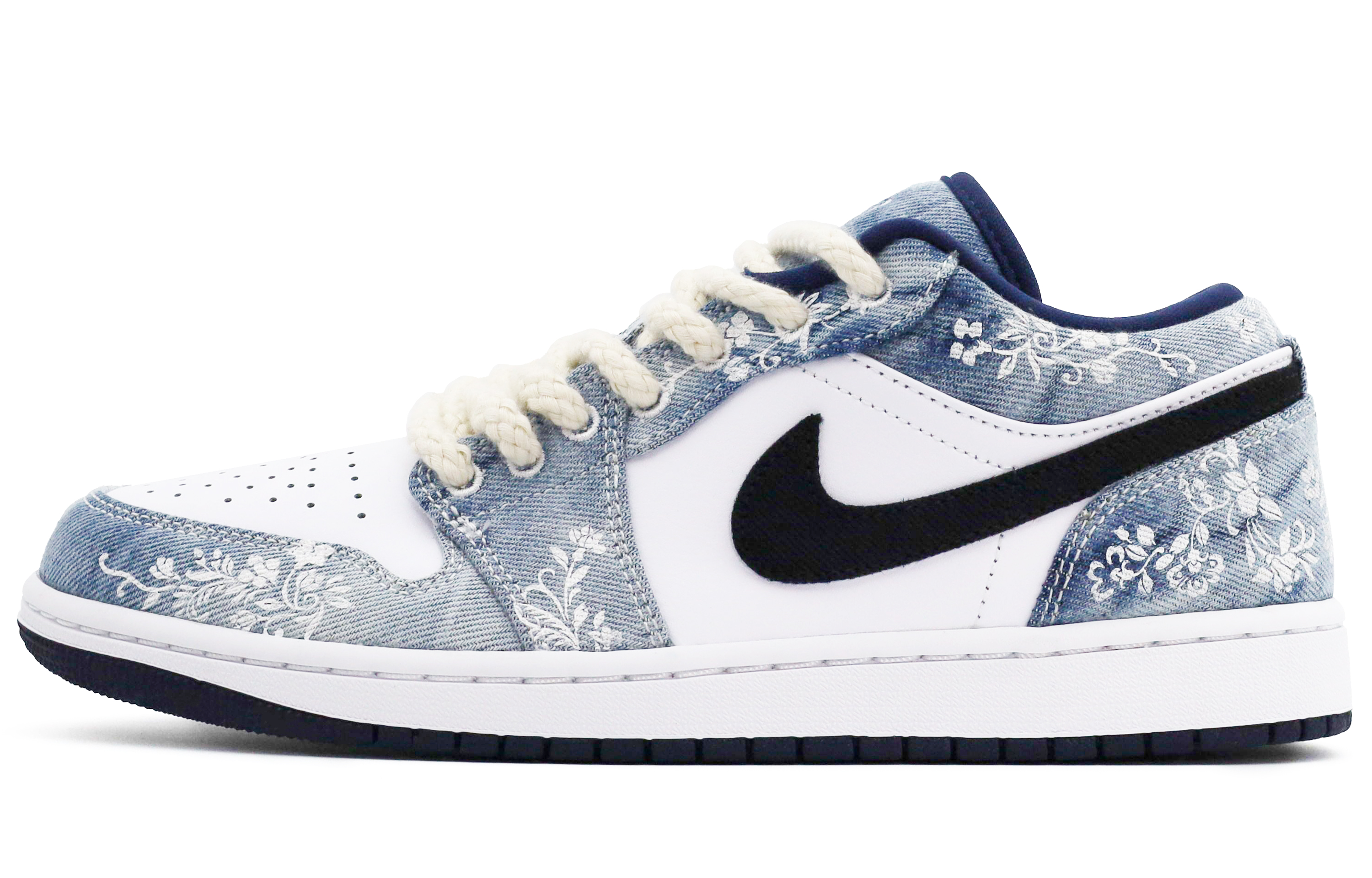 Jordan Air Jordan 1 Low top Vintage Basketball Shoes Men’s Black White Blue