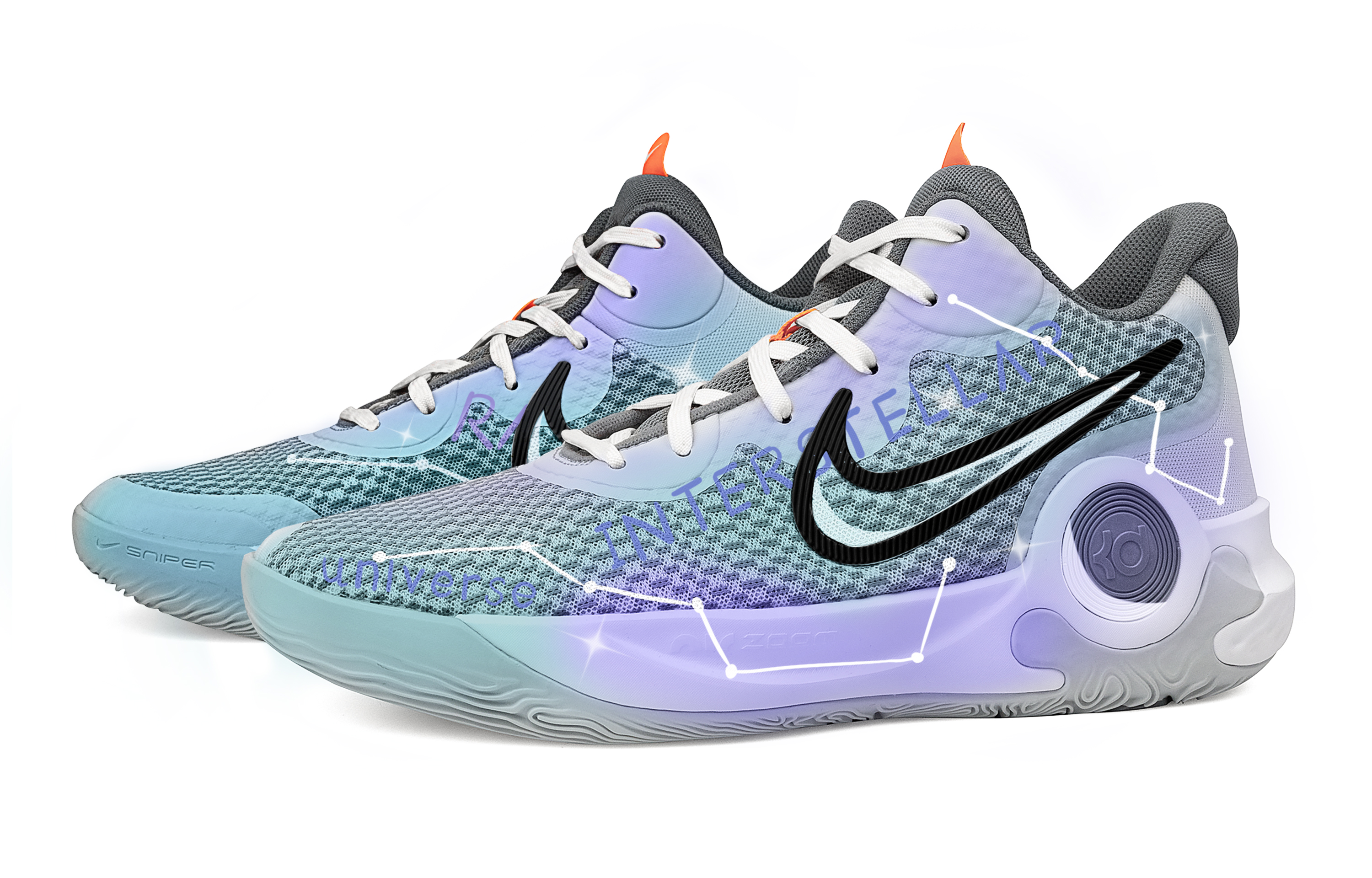 Nike KD Trey 5 IX Slip Resistant Abrasion Resistant Low top Basketball Shoes Unisex Light Blue