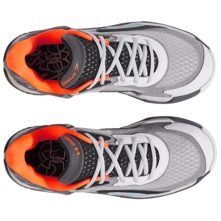 Under Armour Slip Resistant Abrasion Resistant Slip Resistant Abrasion Resistant Low top Basketball Shoes Unisex Gray