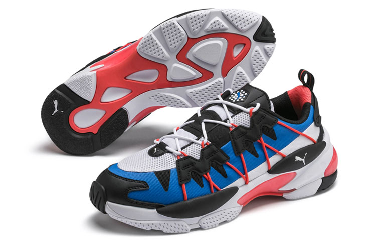Унисекс кроссовки PUMA LQDCELL Omega Striped Kit (сине-красные) — фото 5