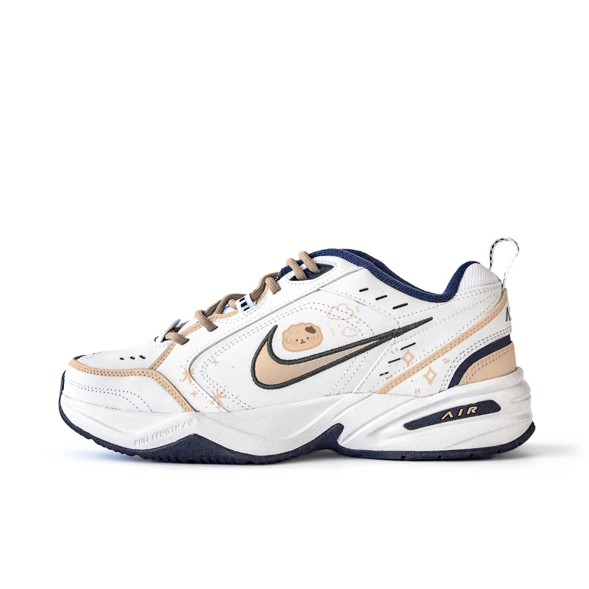 Nike Air Monarch 4 Slip Resistant Abrasion Resistant Low top Chunky Sneakers Unisex White Pink