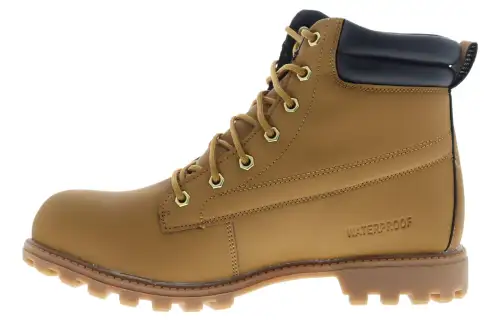 FILA Cow Leather Ankle Boots Men's Gray Yellow