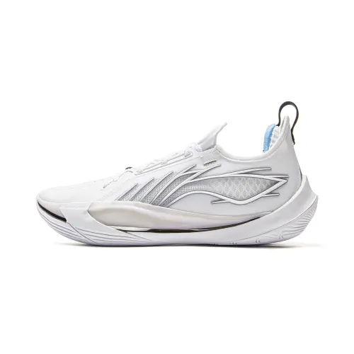 Li Ning Cushioning Slip Resistant Abrasion Resistant Low top Basketball Shoes Men's Standard White