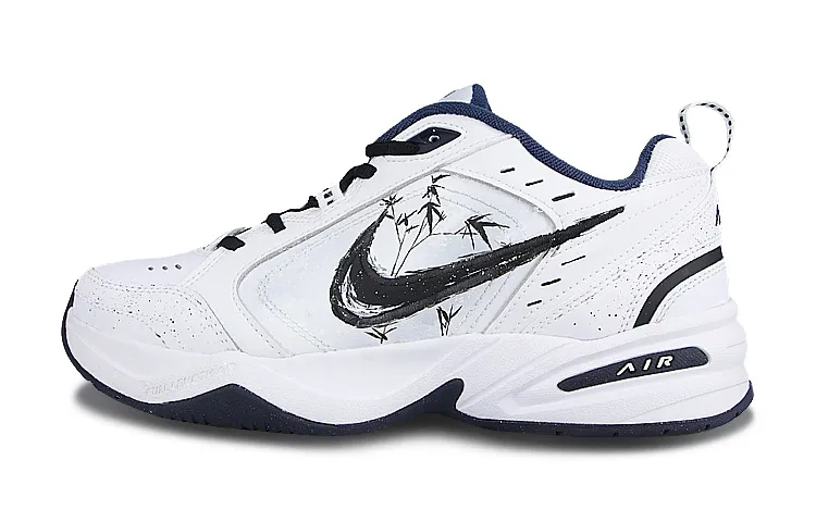 Nike Air Monarch 4 PU Leather Low top Chunky Sneakers Unisex White Black