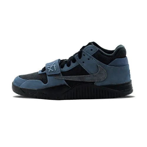Travis Scott x Jordan Jumpman Jack Cushioning Slip Resistant Low top Basketball Shoes Unisex Blue Black
