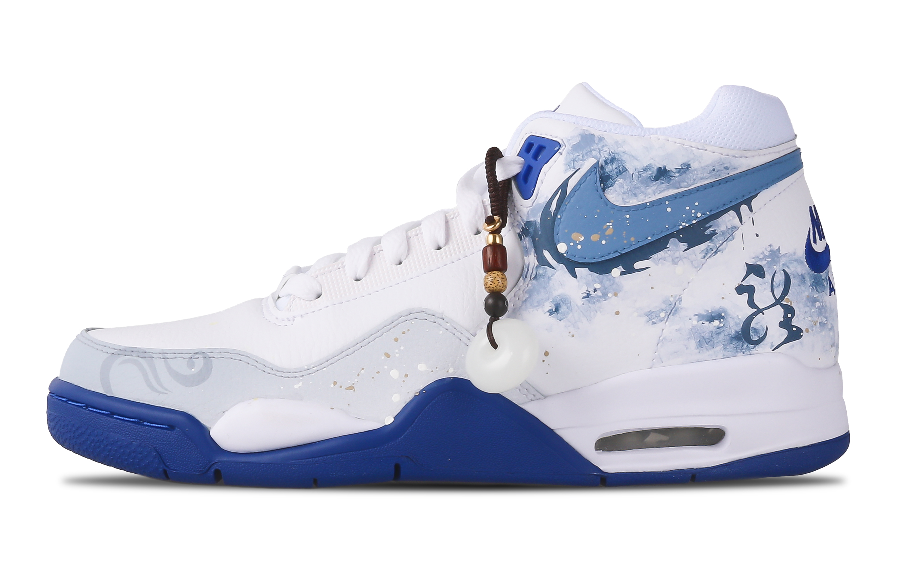 Nike Flight Legacy Mid top Vintage Basketball Shoes Unisex Blue Ink Color
