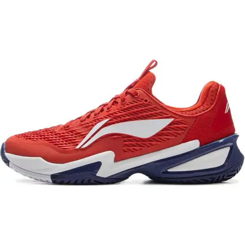 Li Ning Abrasion Resistant Support Rebound Abrasion Resistant Support Rebound Low top Tennis Shoes Men's Fiery Red