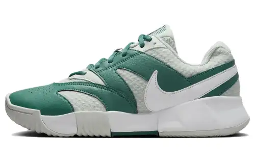 Nike Court Lite 4 Cushioning, Wear Resistant Low top Tennis Shoes Women's White Green