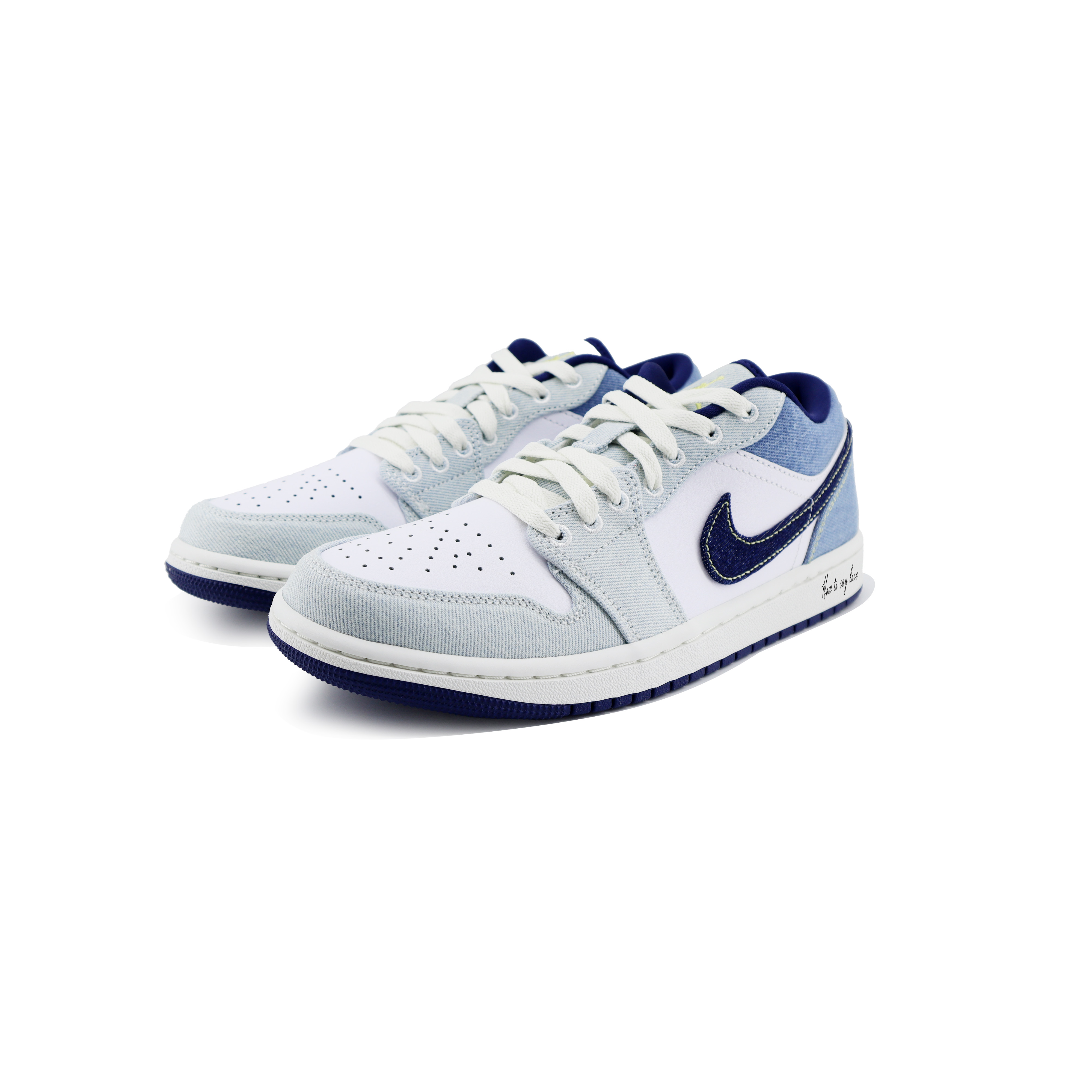 Jordan Air Jordan 1 Low SE Slip Resistant Abrasion Resistant Low top Vintage Basketball Shoes Men’s White Blue