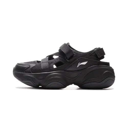 Li Ning Honey Slip Resistant Breathable Height Increasing Grip Abrasion Resistant River Trekking Shoes Women's Black