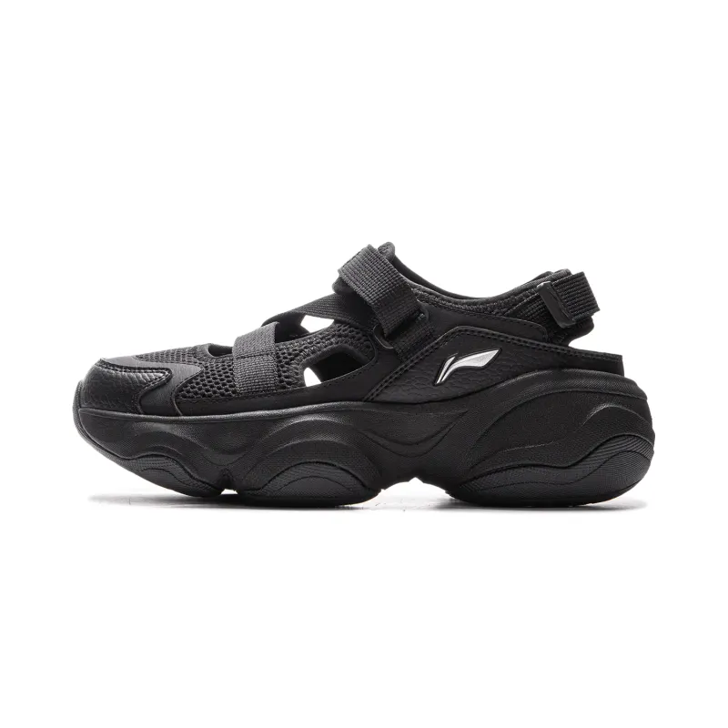 Li Ning Honey Slip Resistant Breathable Height Increasing Grip Abrasion Resistant River Trekking Shoes Women's Black