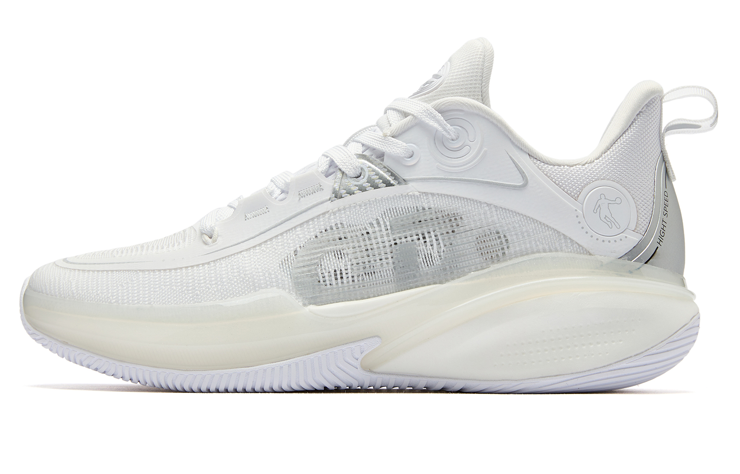 QIAODAN FE1.0 Morning Slip Resistant, Abrasion Resistant, Lightweight, Rebound Low top Basketball Shoes Men’s White
