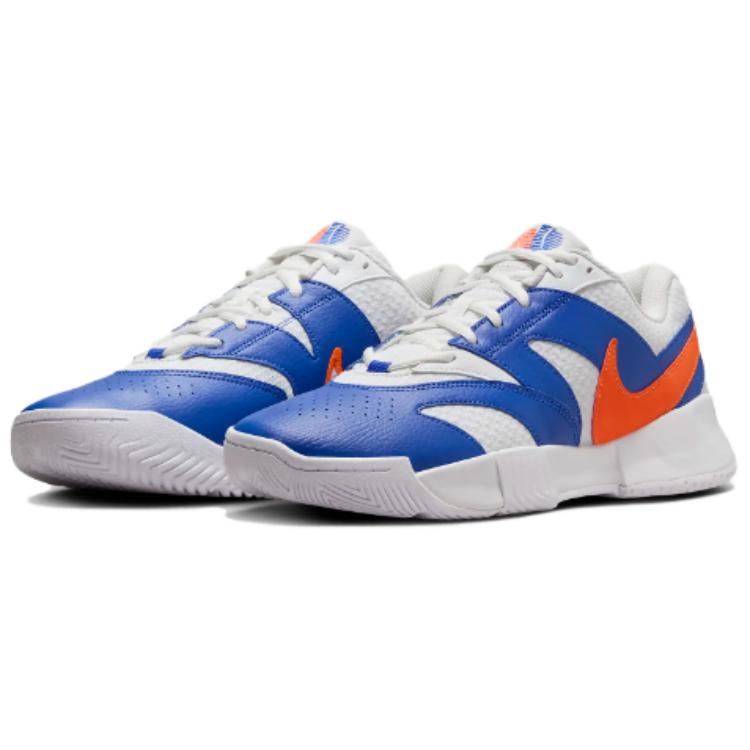 Nike Court Lite 4 Abrasion Resistant Breathable Support Low top Tennis Shoes Unisex Gray Blue