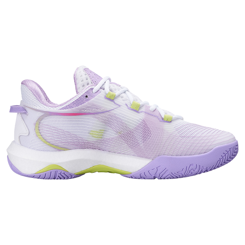KUMPOO Cushioning Breathable Support Low top Badminton Shoes Unisex White Purple