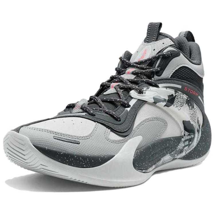 XTEP Wind TD Cushioning Slip Resistant High top Basketball Shoes Men’s Gray Black