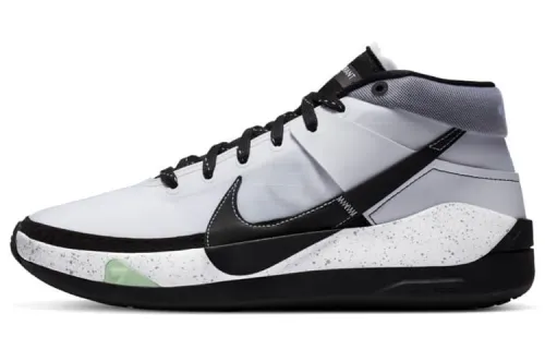 Nike KD 13 Durant 13 round toe lace-up mid-top Air Zoom practical basketball shoes for men and women, gray and black, foreign version
