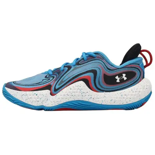 Under Armour Spawn 6 Slip Resistant Abrasion Resistant Low top Basketball Shoes Men's Blue Red