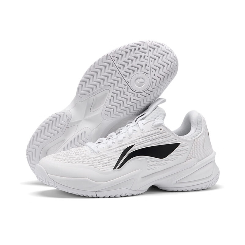 Li Ning Abrasion Resistant Support Rebound Abrasion Resistant Support Rebound Low top Tennis Shoes Unisex White Black