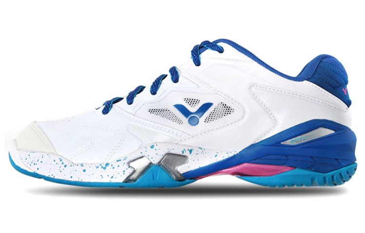 VICTOR 9200cHP Rubber Slip Resistant Cushioning, Wear Resistant Low top Badminton Shoes Unisex White Blue