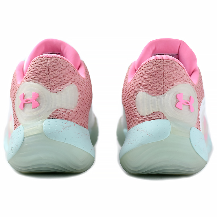 Under Armour Spawn 2 Slip Resistant, Abrasion Resistant, Breathable Mid top Basketball Shoes Unisex Green Pink