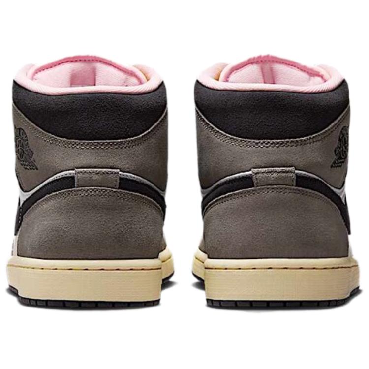 Jordan Air Jordan 1 Slip Resistant Abrasion Resistant Mid top Vintage Basketball Shoes Men’s Gray