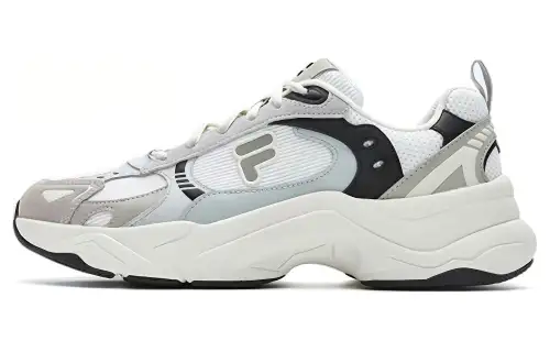 FILA FUSION UNIQUE Textile, Synthetic Leather, Split Cow Leather Abrasion Resistant Low top Chunky Sneakers Men's
