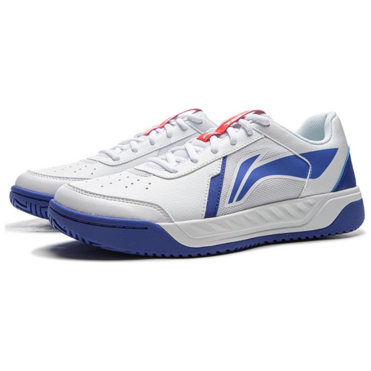 Li Ning Slip Resistant Abrasion Resistant Low top Tennis Shoes Men’s White Blue