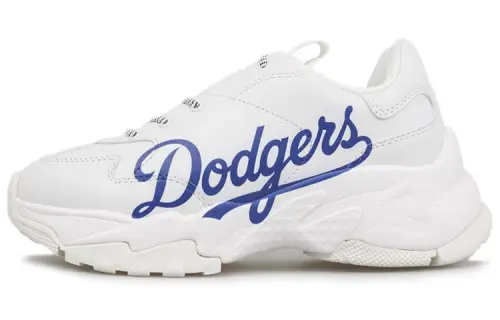 MLB Big Ball Chunky LA Leather Cushioning Slip Resistant Abrasion Resistant Height Increasing Low top Chunky Sneakers
