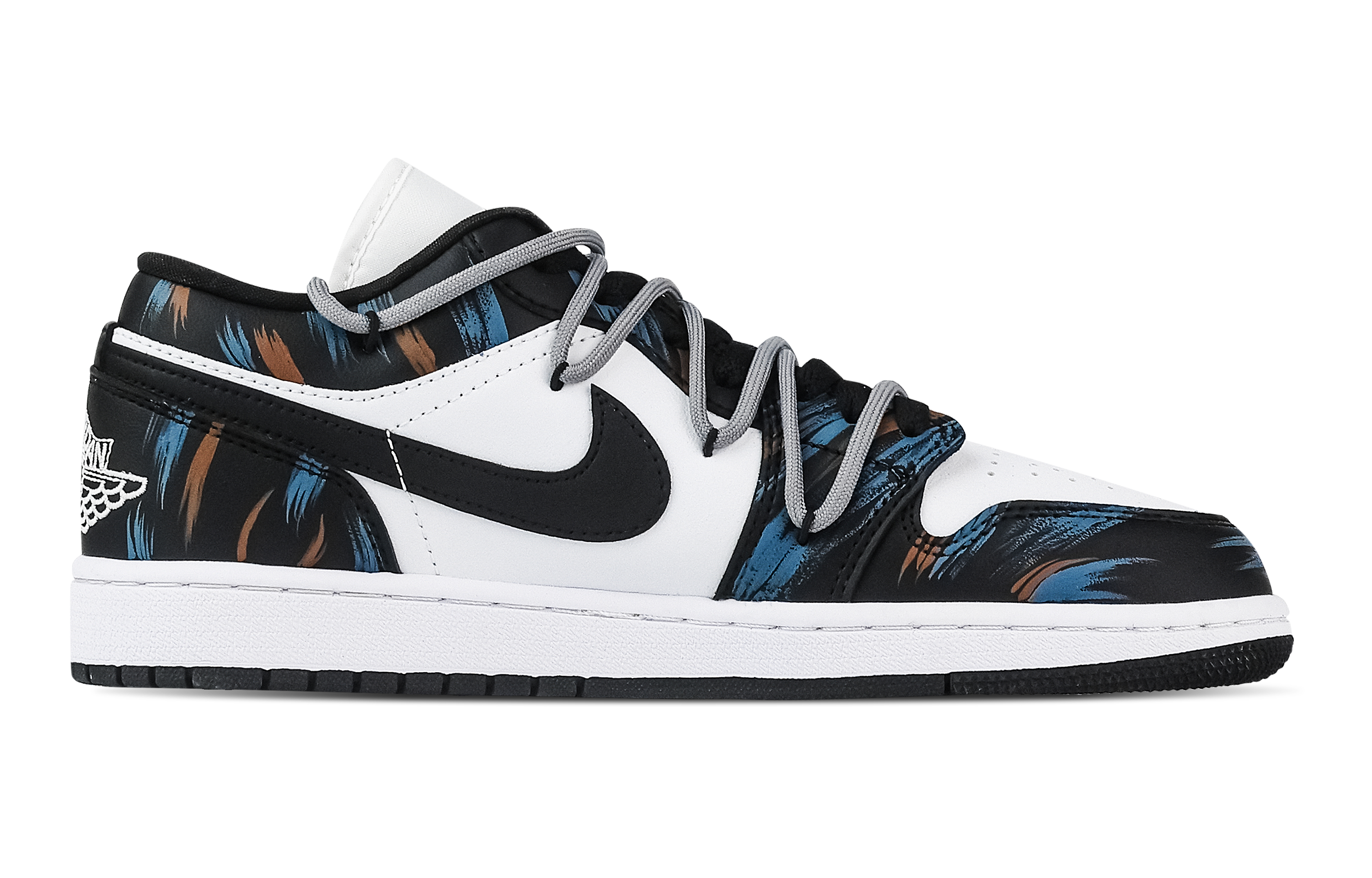 Jordan Air Jordan 1 Sea Dark Flame, Heart Box Low top Vintage Basketball Shoes Unisex Black