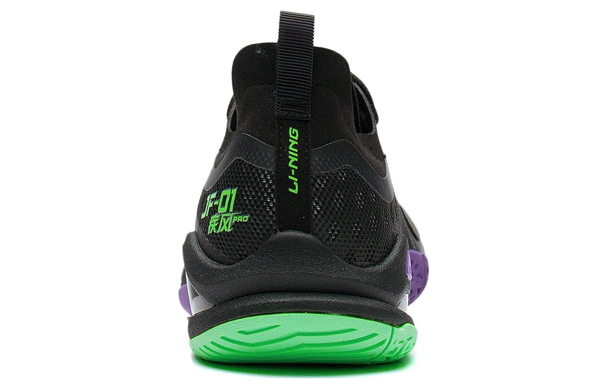 Li Ning Sprint Pro Cushioning Abrasion Resistant Low top Badminton Shoes Unisex Black Green