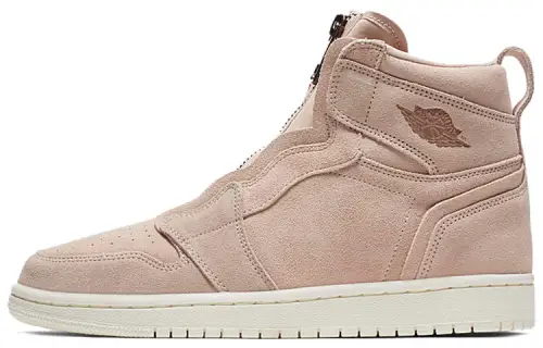 Jordan Air Jordan 1 Retro High Zip Particle Beige (W) Cowhide OG style zipper comfortable shock-absorbing balance high-top retro basketball shoes women's cherry blossom pink