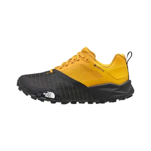 THE NORTH FACE Waterproof Cushioning Abrasion Resistant Low top Hiking Shoes Men's Black Yellow