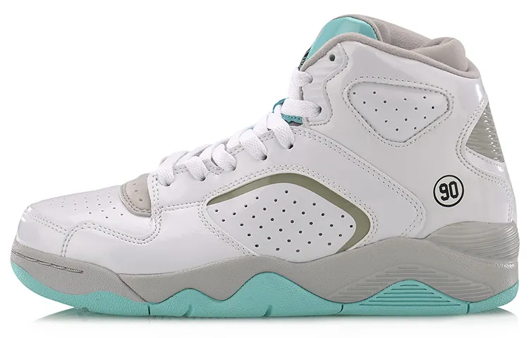 Li Ning Retro 90 II Basketball Shoes Women's High Top White/Blue