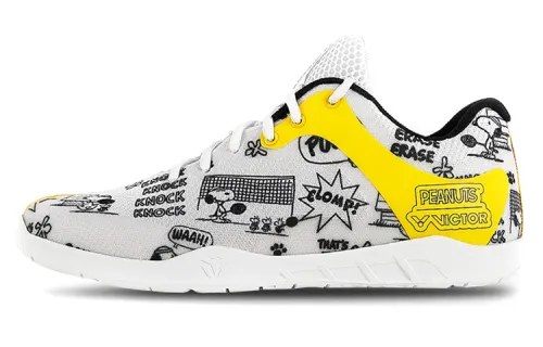 SNOOPY x VICTOR Snoopy series mesh synthetic leather anti-slip and stable low-top badminton shoes men and women same style white