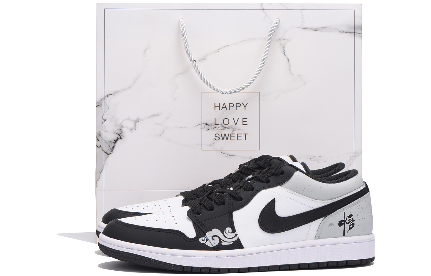 Jordan Air Jordan 1 Slip Resistant Low top Vintage Basketball Shoes Men’s Black Gray