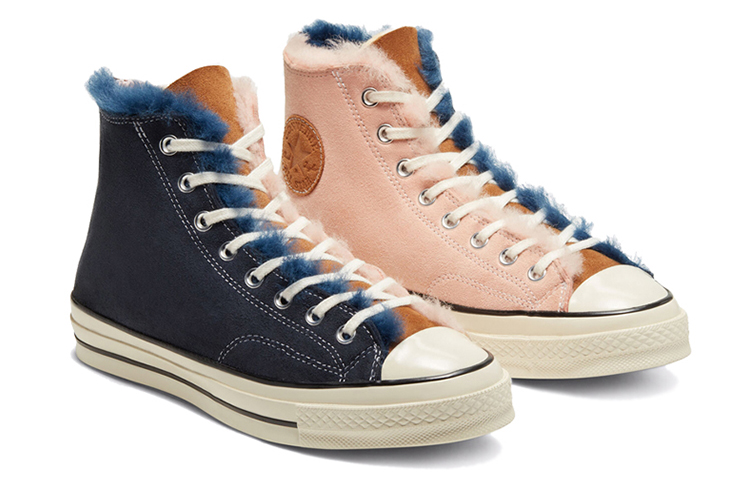 Кеды Converse Chuck 1970s High Sherpa (сине-розовые) — фото 3