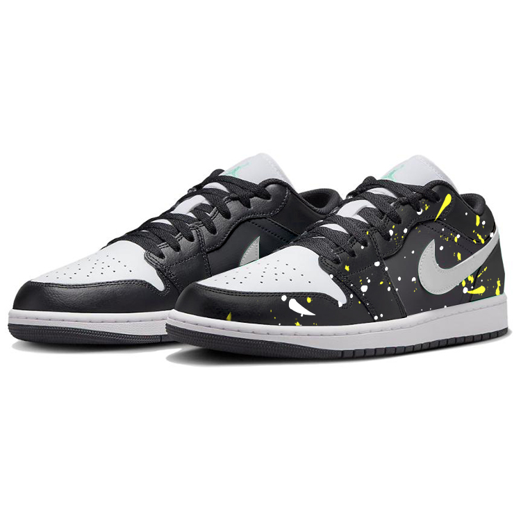 Jordan Air Jordan 1 Cushioning Slip Resistant Abrasion Resistant Low top Vintage Basketball Shoes Men’s Black White